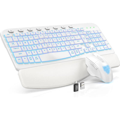 Sablute Ergonomic Wireless Backlit Keyboard and Mouse Combo MA12 Pro