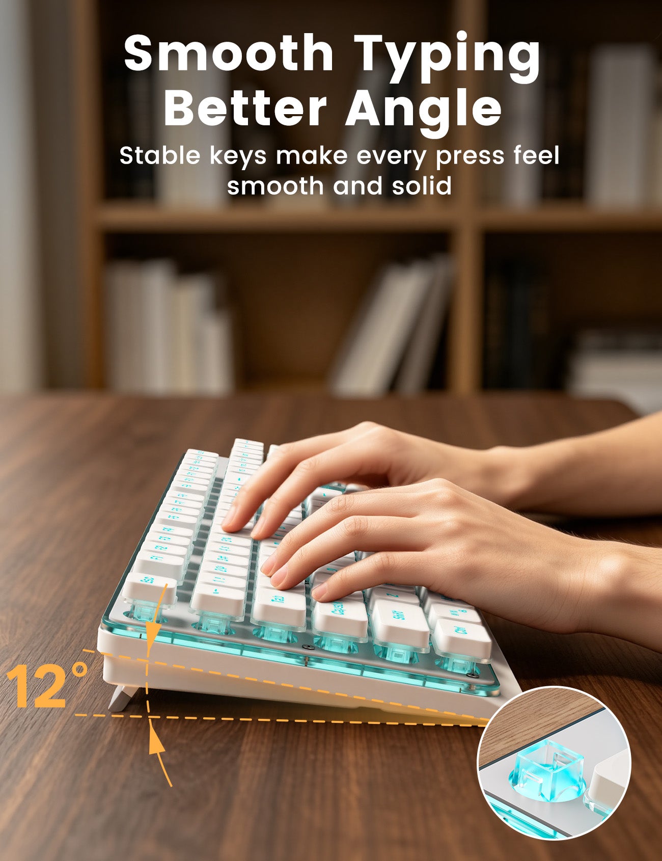 Wireless Keyboard and Mouse Combo, RGB Backlit, 10 Effects, Pudding Keycaps, Full Size, Double-Shot Keycaps, Metal Panel, Rechargeable, Long-Lasting Battery, 2.4GHz Stable Wireless, USB-C Adapter