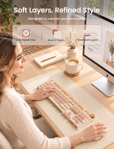 Sablute KM81 Jelly-Style Wireless Mechanical Keyboard & Mouse Combo