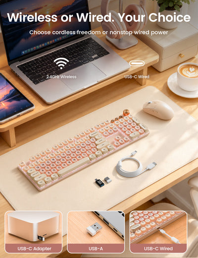 Sablute KM81 Jelly-Style Wireless Mechanical Keyboard & Mouse Combo