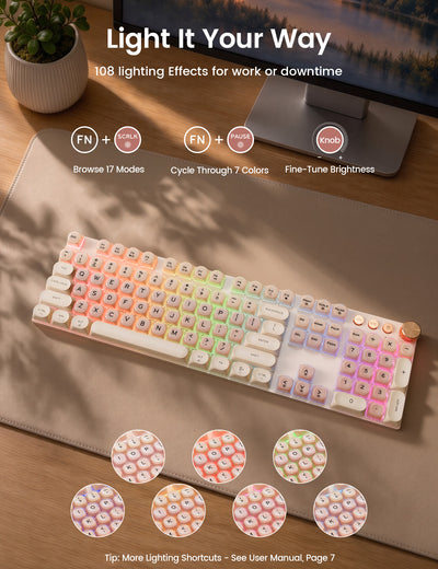 Sablute KM81 Jelly-Style Wireless Mechanical Keyboard & Mouse Combo