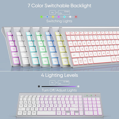 Sablute Low Profile Wireless Backlit Keyboard KN368