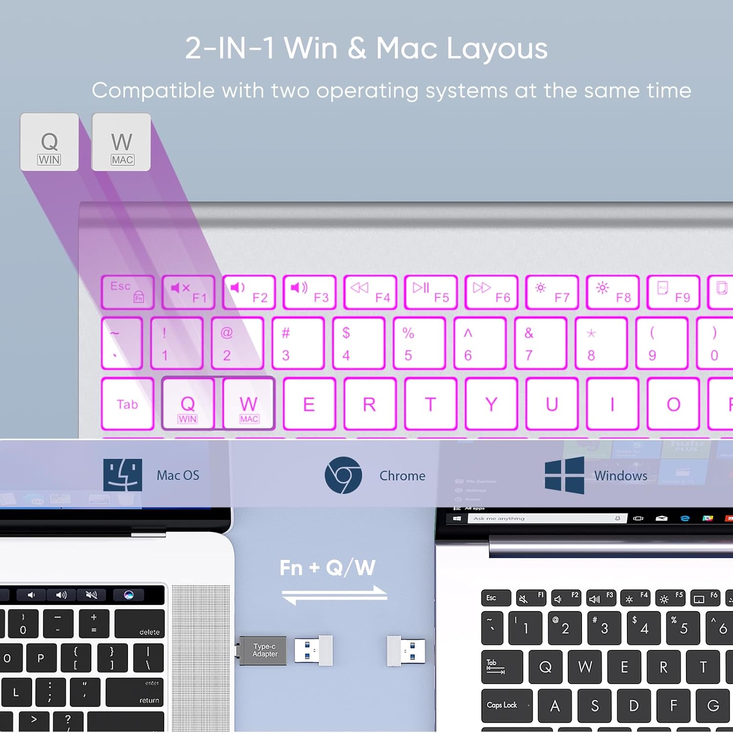 Sablute Low Profile Wireless Backlit Keyboard KN368