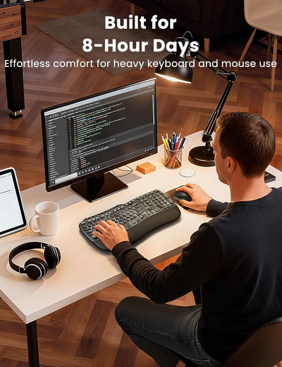 Ergonomic Wave Keys Wireless Keyboard and Mouse Combo MA31 Pro