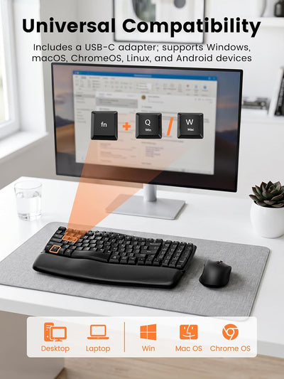 Sablute MA61 Wave Ergonomic Wireless Keyboard & Mouse Combo