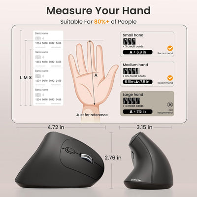 Sablute Ergonomic Vertical Wireless Mouse for S/M Hands MAM51