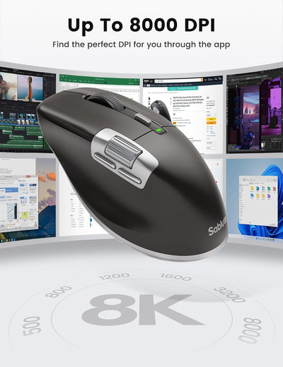Sablute MAM6 Ergonomic Wireless Mouse with Ultra-Fast Scrolling