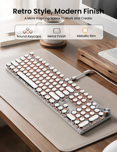 Sablute KM81 Retro Wireless Mechanical Keyboard & Mouse Combo