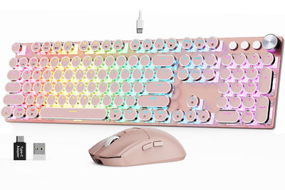 Sablute KM81 Retro Wireless Mechanical Keyboard & Mouse Combo