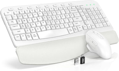 Sablute Wave Keys Ergonomic Wireless Keyboard and Mouse Combo MA12