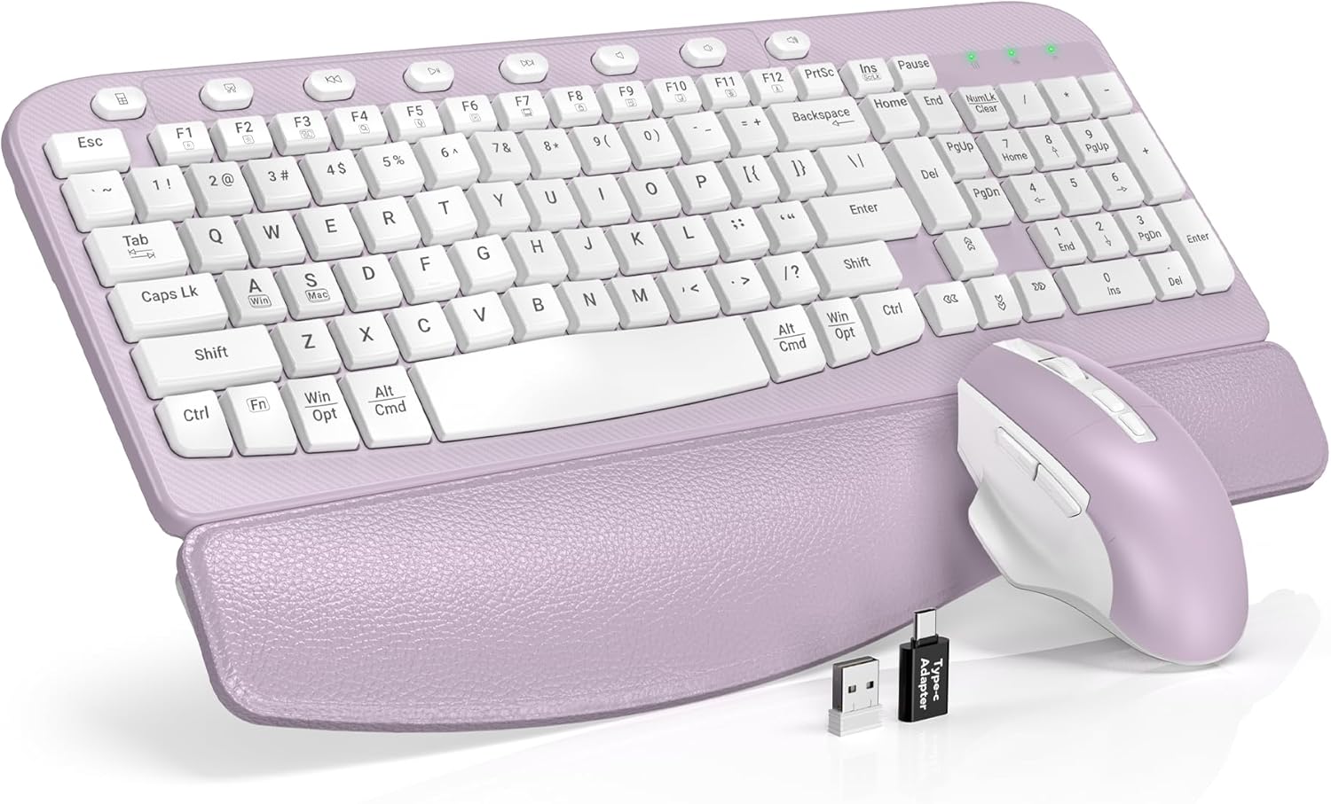 Sablute Wave Keys Ergonomic Wireless Keyboard and Mouse Combo MA12