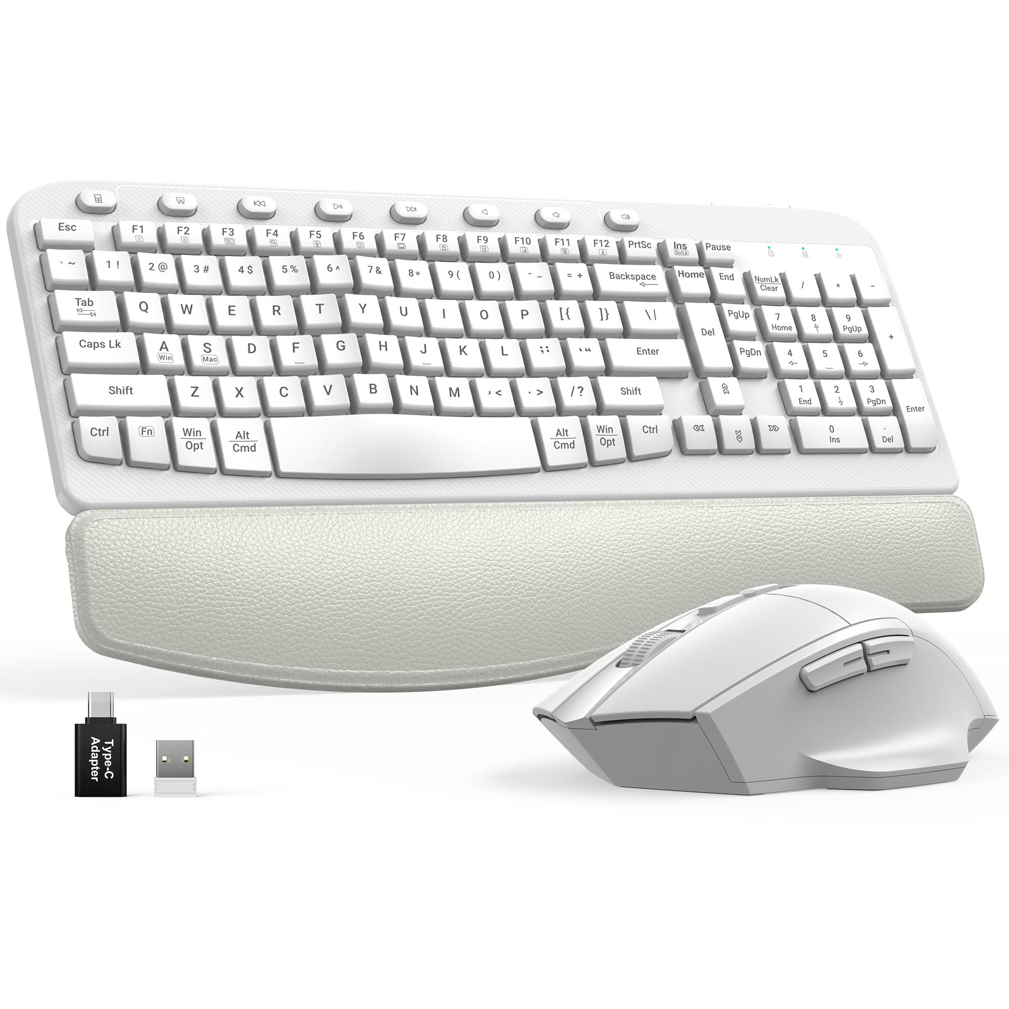 Sablute Wave Keys Ergonomic Wireless Keyboard and Mouse Combo MA12