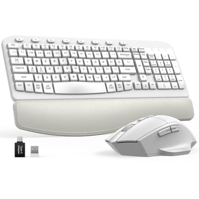 Sablute Wave Keys Ergonomic Wireless Keyboard and Mouse Combo MA12