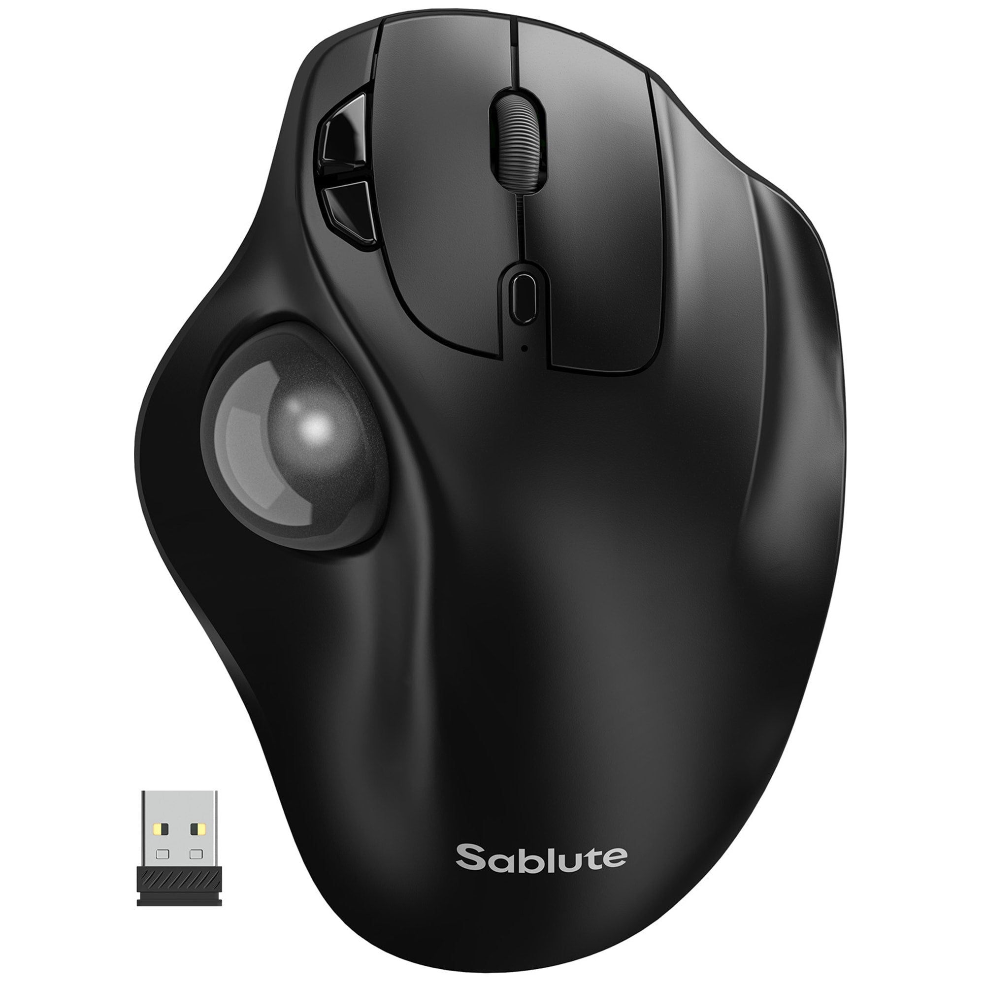 Sablute Wireless ErgonomicTrackball Mouse with Thumb Control Silent for Office Use MAM2 CE1547 Gray