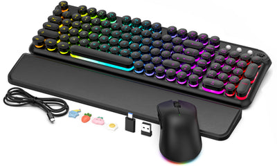 Sablute CK33 PRO Typewriter-Style Wireless Keyboard & Mouse Combo