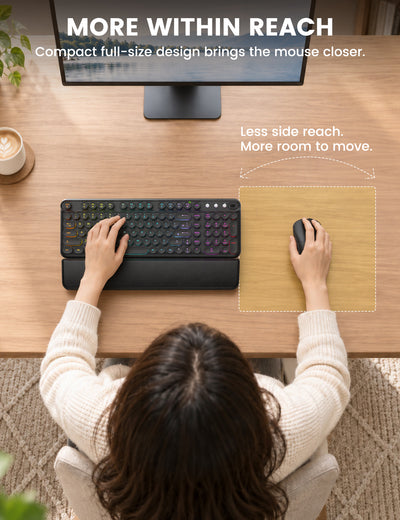 Sablute CK33 PRO Typewriter-Style Wireless Keyboard & Mouse Combo