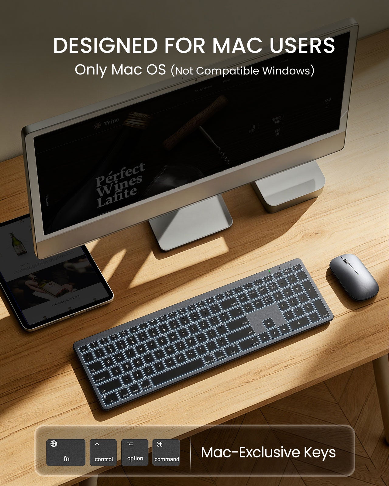 Sablute Wireless Keyboard and Mouse Combo for Mac KMA1 Pro
