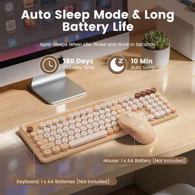 Sablute 100% Layout Wireless Typewriter Keyboard and Mouse Combo CK13 