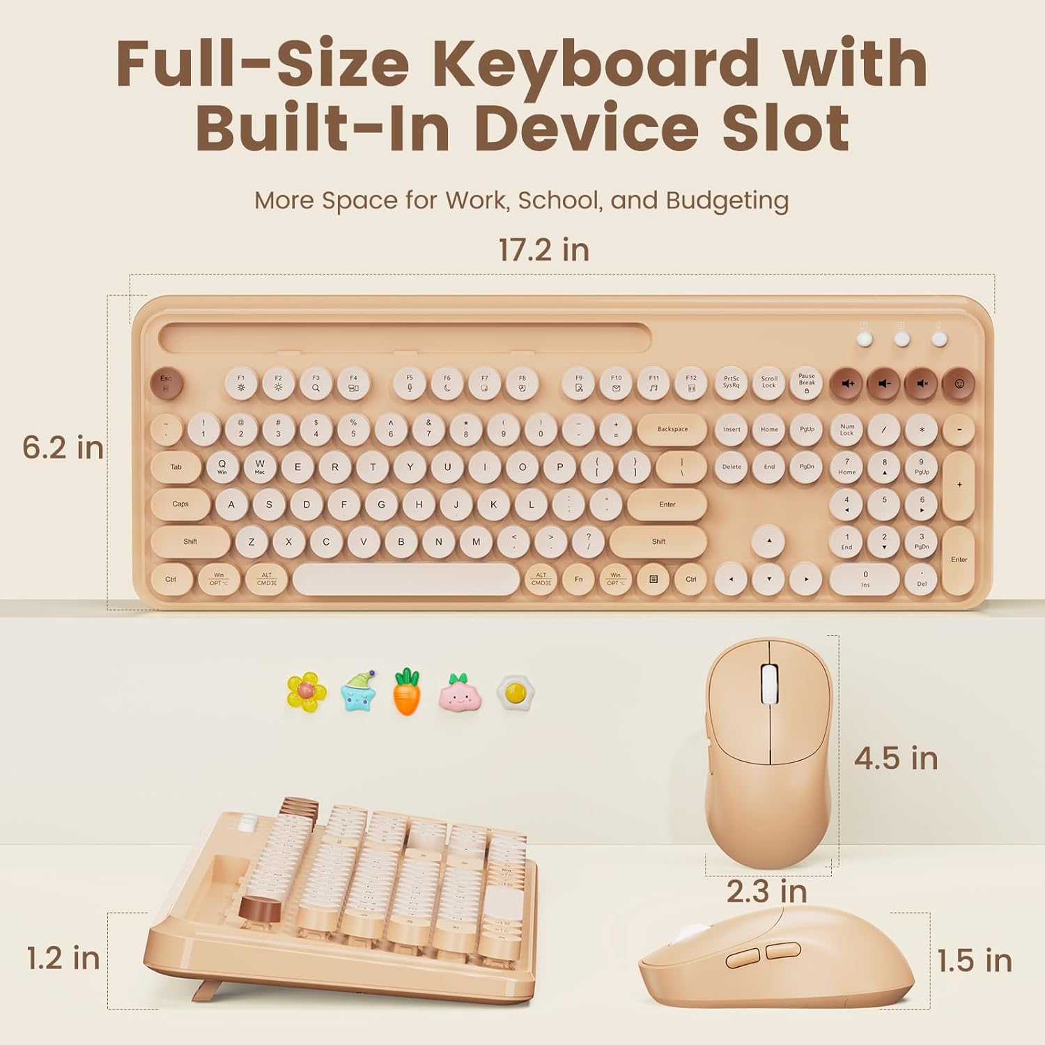 Sablute 100% Layout Wireless Typewriter Keyboard and Mouse Combo CK13 