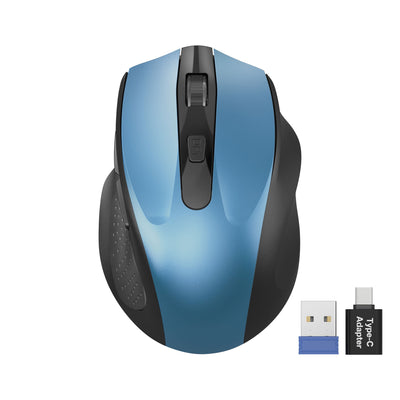 Sablute compact wireless mouse for office and travel with quiet clicking, ergonomic thumb support, compatibility for Windows and Mac devices M21 CE1566 Blue