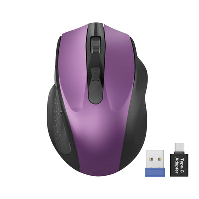 Sablute compact wireless mouse for office and travel with quiet clicking, ergonomic thumb support, compatibility for Windows and Mac devices M21 CE1566 Purple