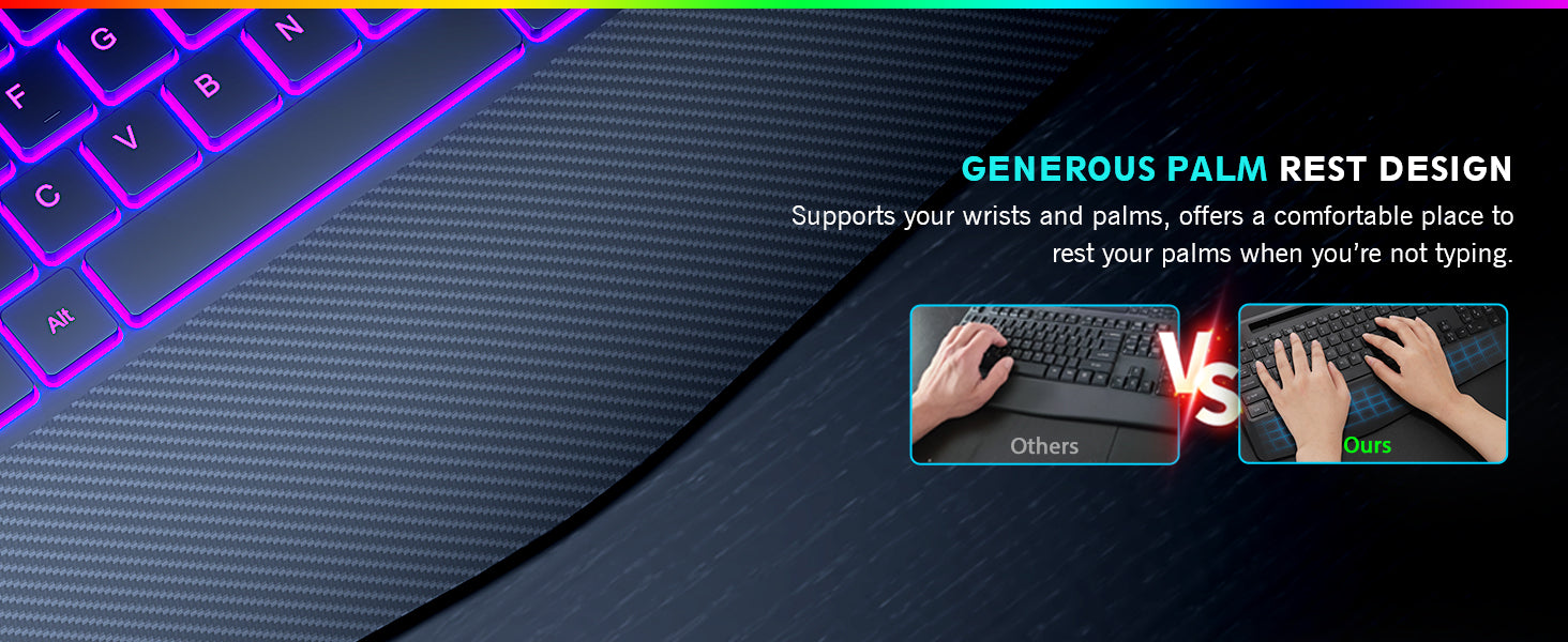 Generous Palm Rest