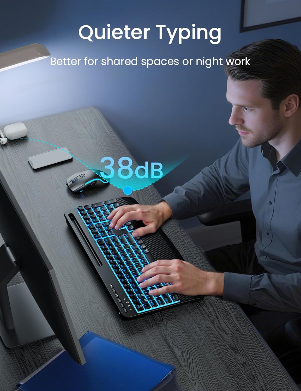 Sablute Backlit Wireless Keyboard and Mouse Combo KM25Pro