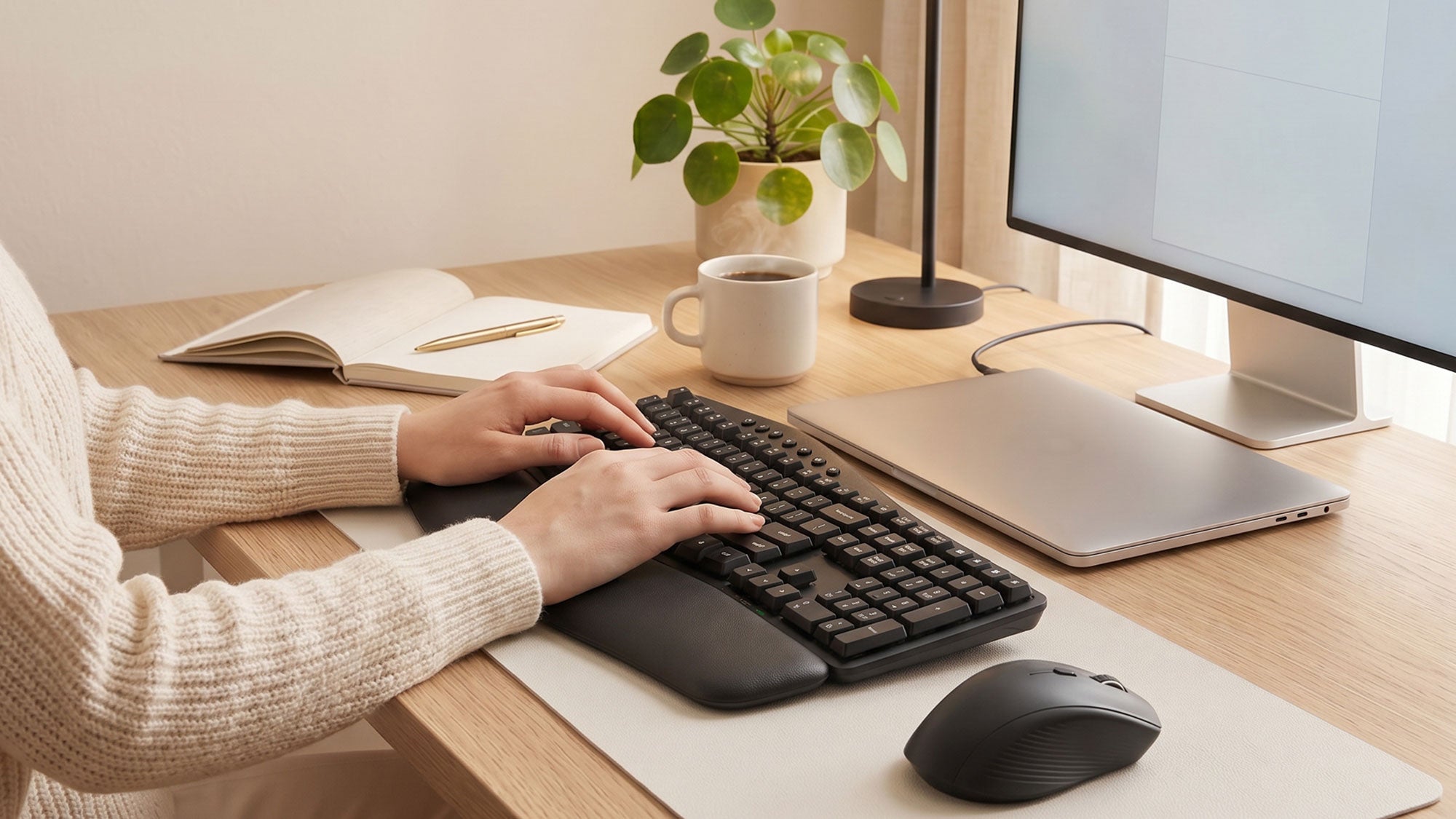 Ergonomic Wireless Wave Keyboard & Mouse Combos