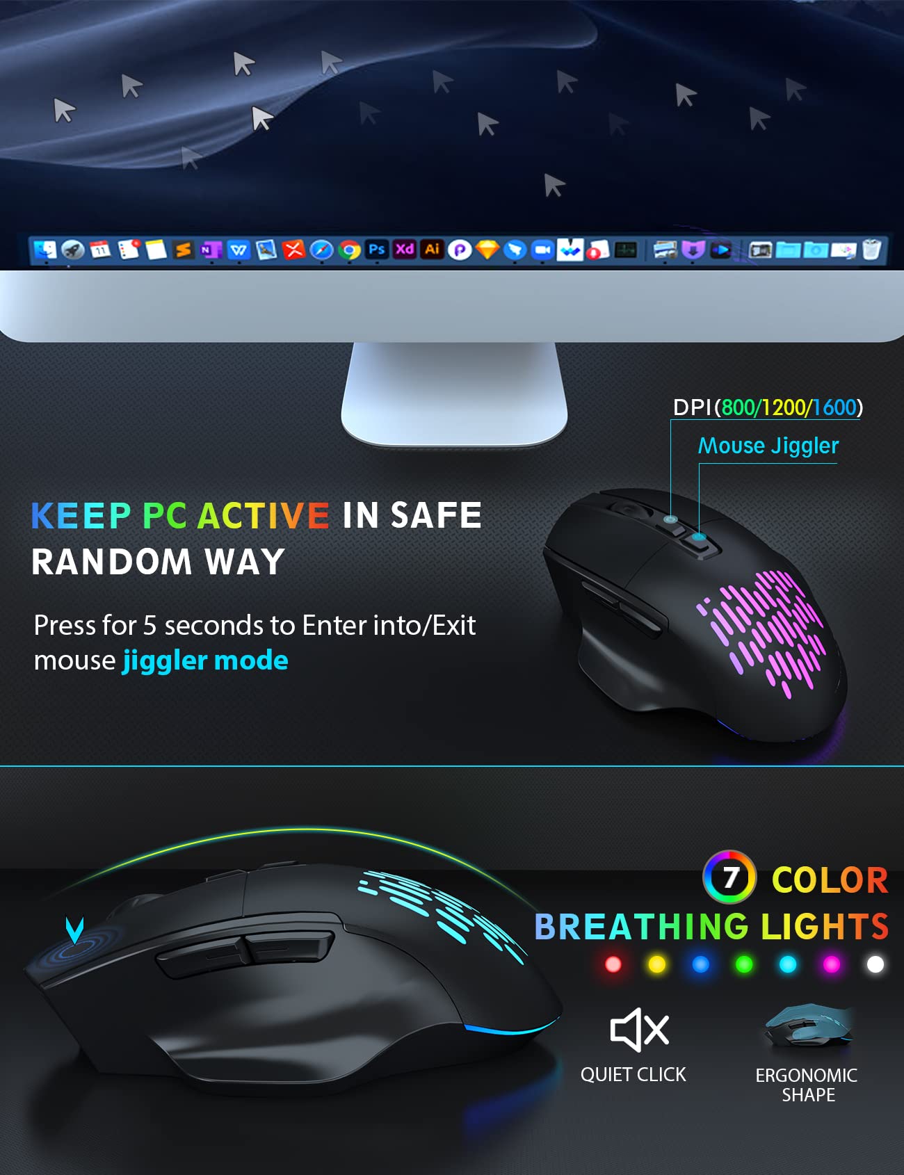 SABLUTE Wireless Keyboard And Mouse Backlits